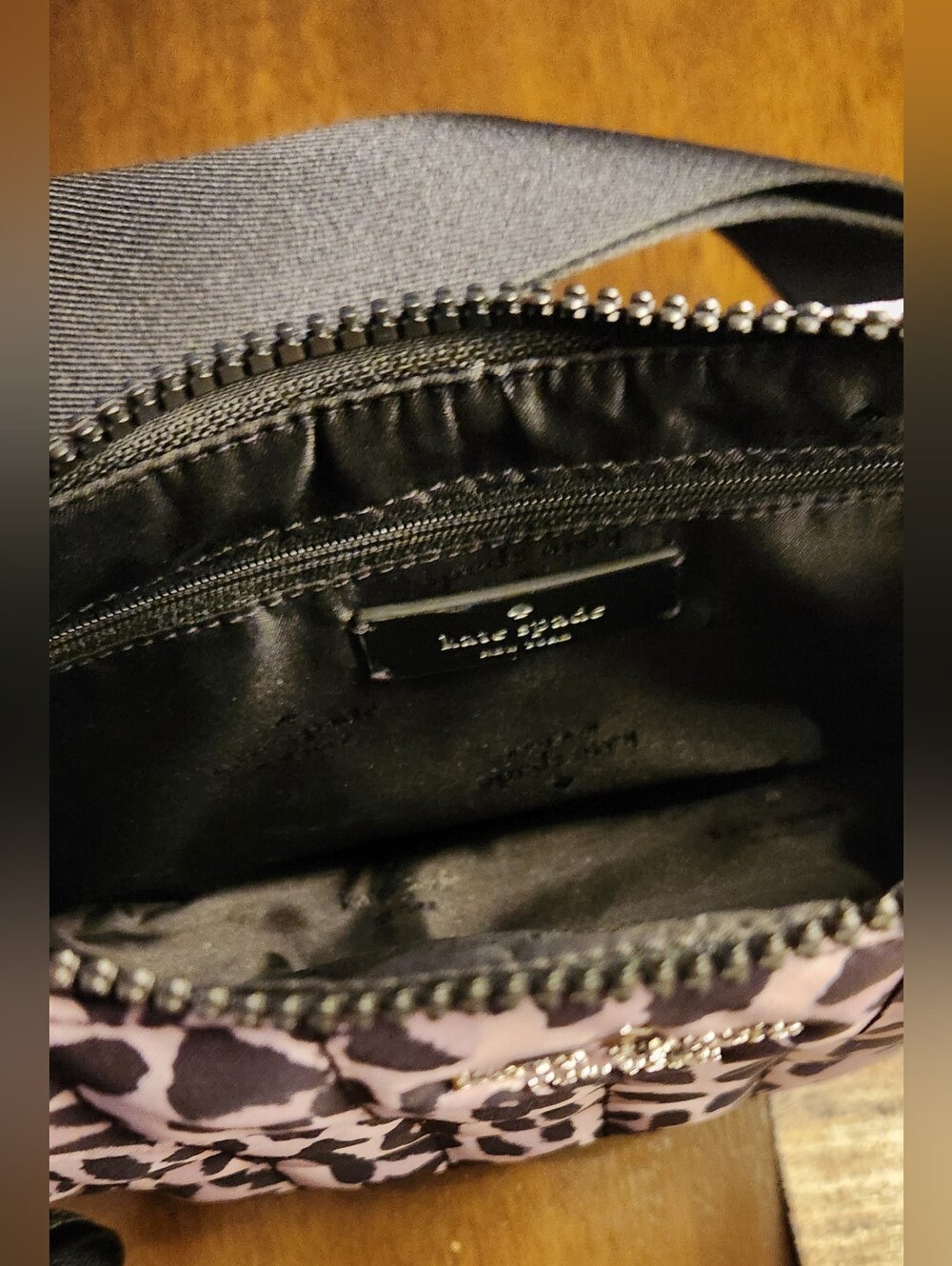 Kate Spade Purple And Black Leopard Quilted Shoulder Bag - Picture 5 of 5